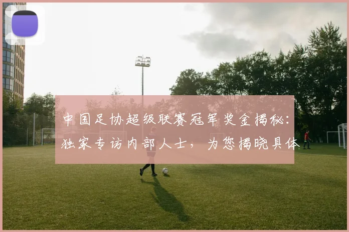 中国足协超级联赛冠军奖金揭秘:独家专访内部人士,为您揭晓具体数额与分配内幕